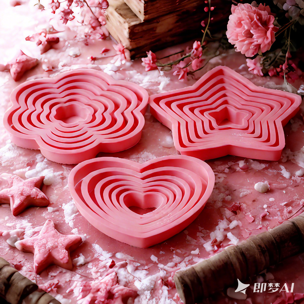 Kitchen Equipment For Baking - 1set/3sets Pink Heart Star Flower Cookie