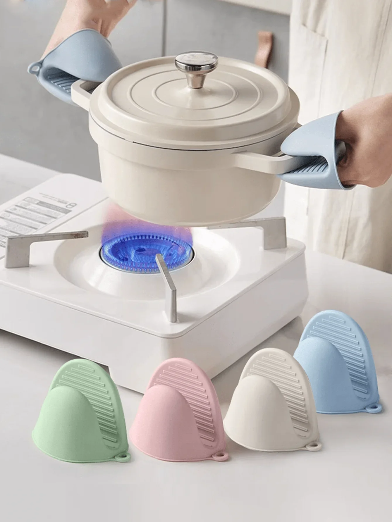 Kitchen Baking Must Haves - 2pcs Silicone Heat Resistant Gloves, Microwave