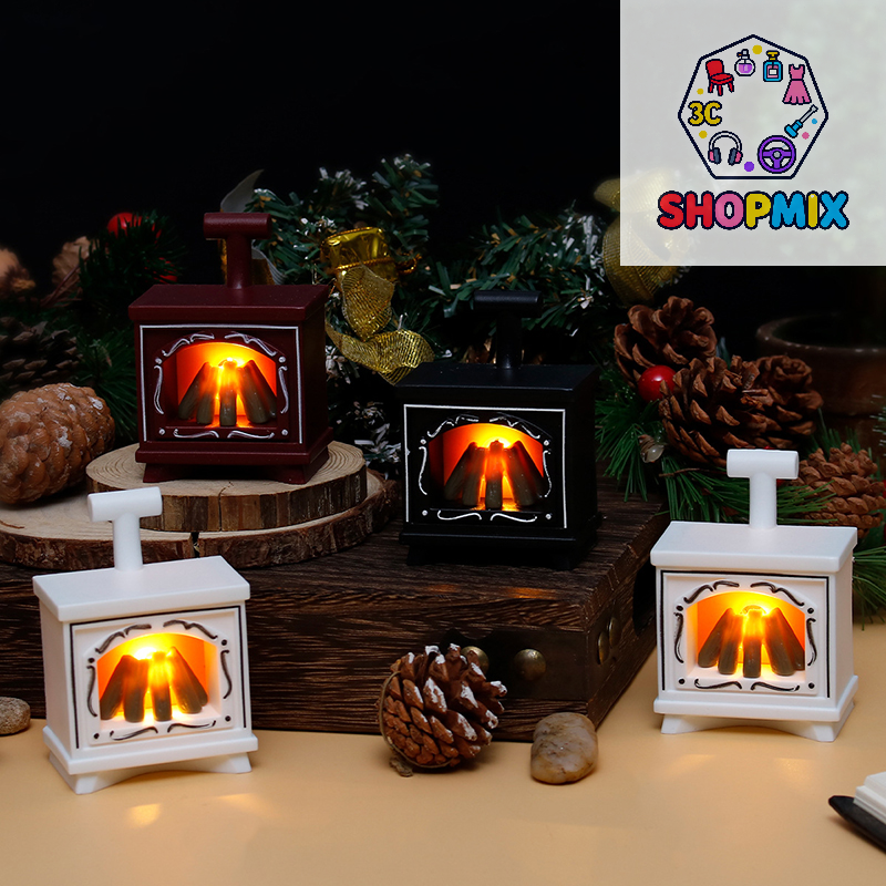 Kitchen Uncle - Dollhouse Miniature Fireplace Glowing Stove Model