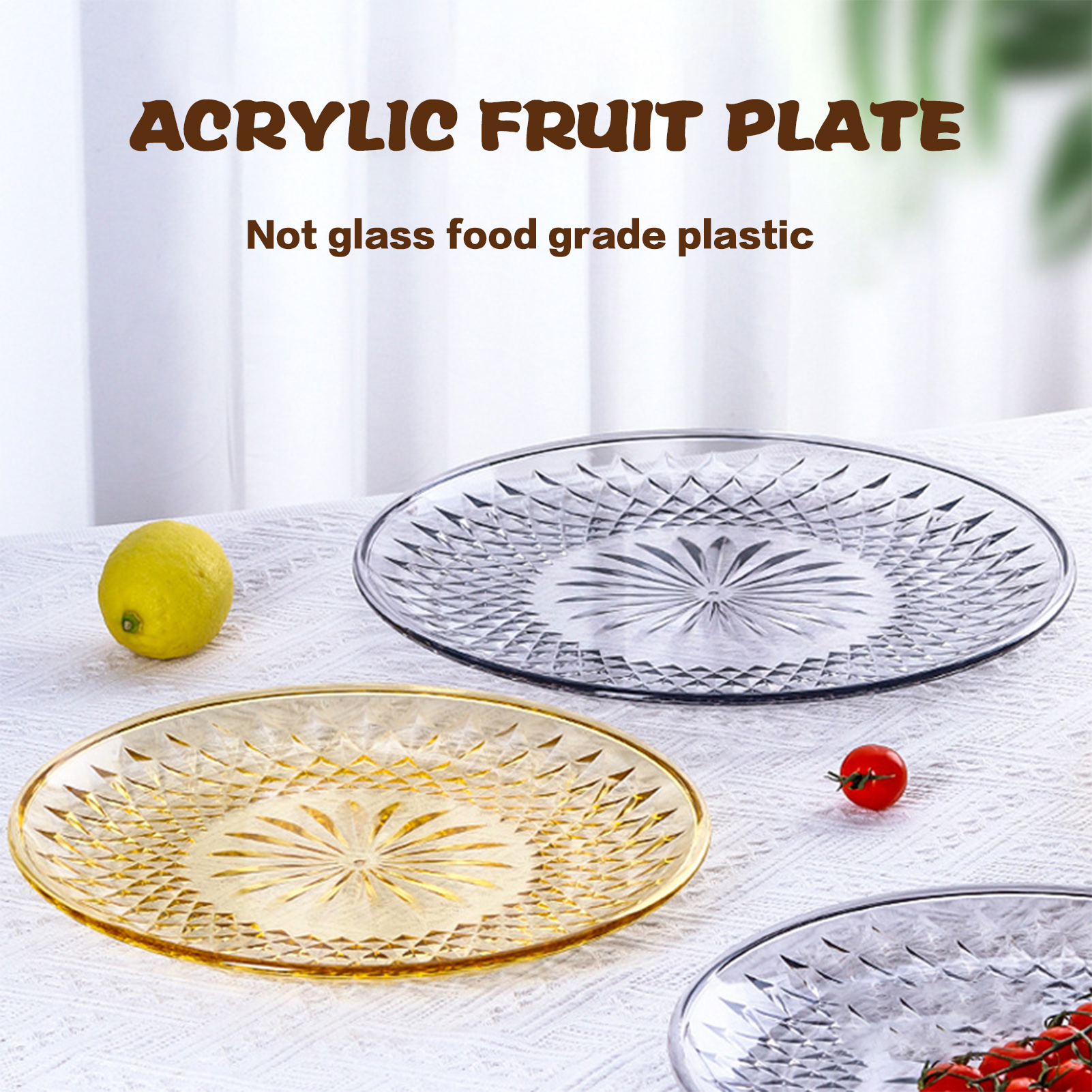 Cake Board Round - 15/20/25cm Acrylic Fruit Plates Salad Dessert