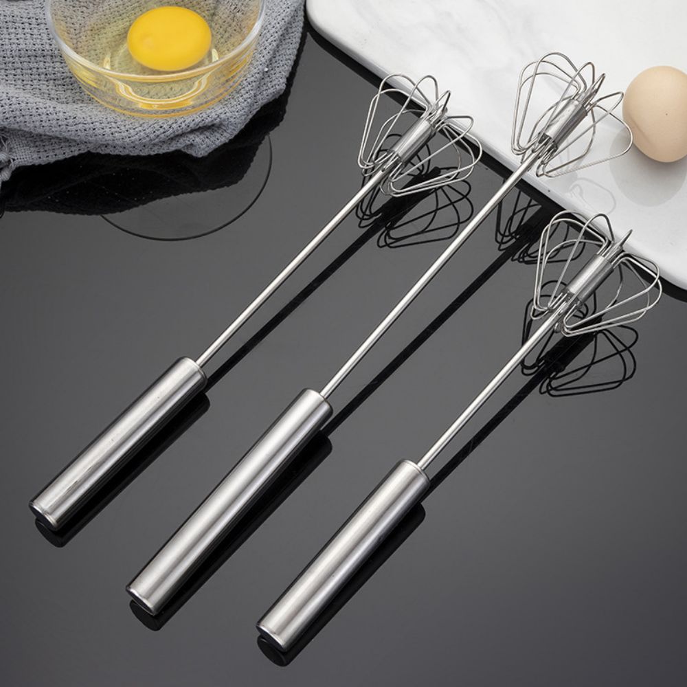 Kitchen Baking Blender - Stainless Steel Rotary Whisk Semi-Automatic Mixer