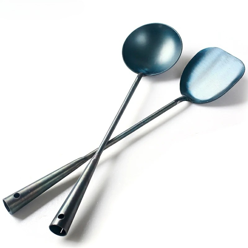 Kitchen Equipment For Baking - Traditional Iron Wok Spatula Spoon Kitchen