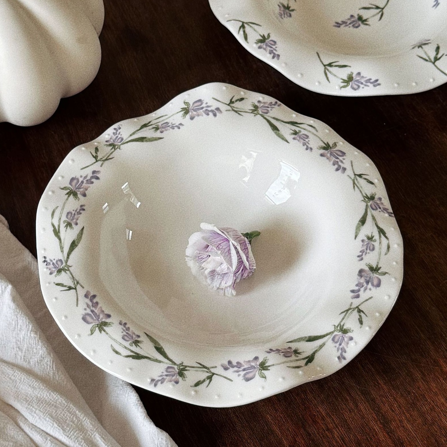 Cake Board Round - French Style Ceramic Dessert Plate Deep