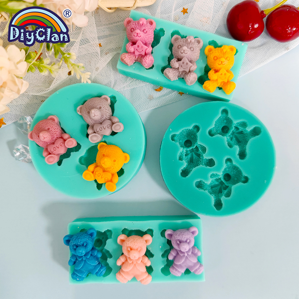 Kitchen Equipment For Baking - Cute Mini Bear Silicone Mold Fondant