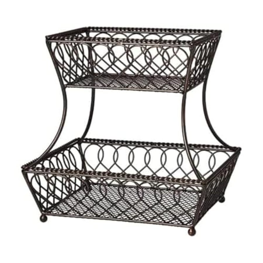 Kitchen Baking Mat - Loop and Lattice 2-Tier Rectangular Metal