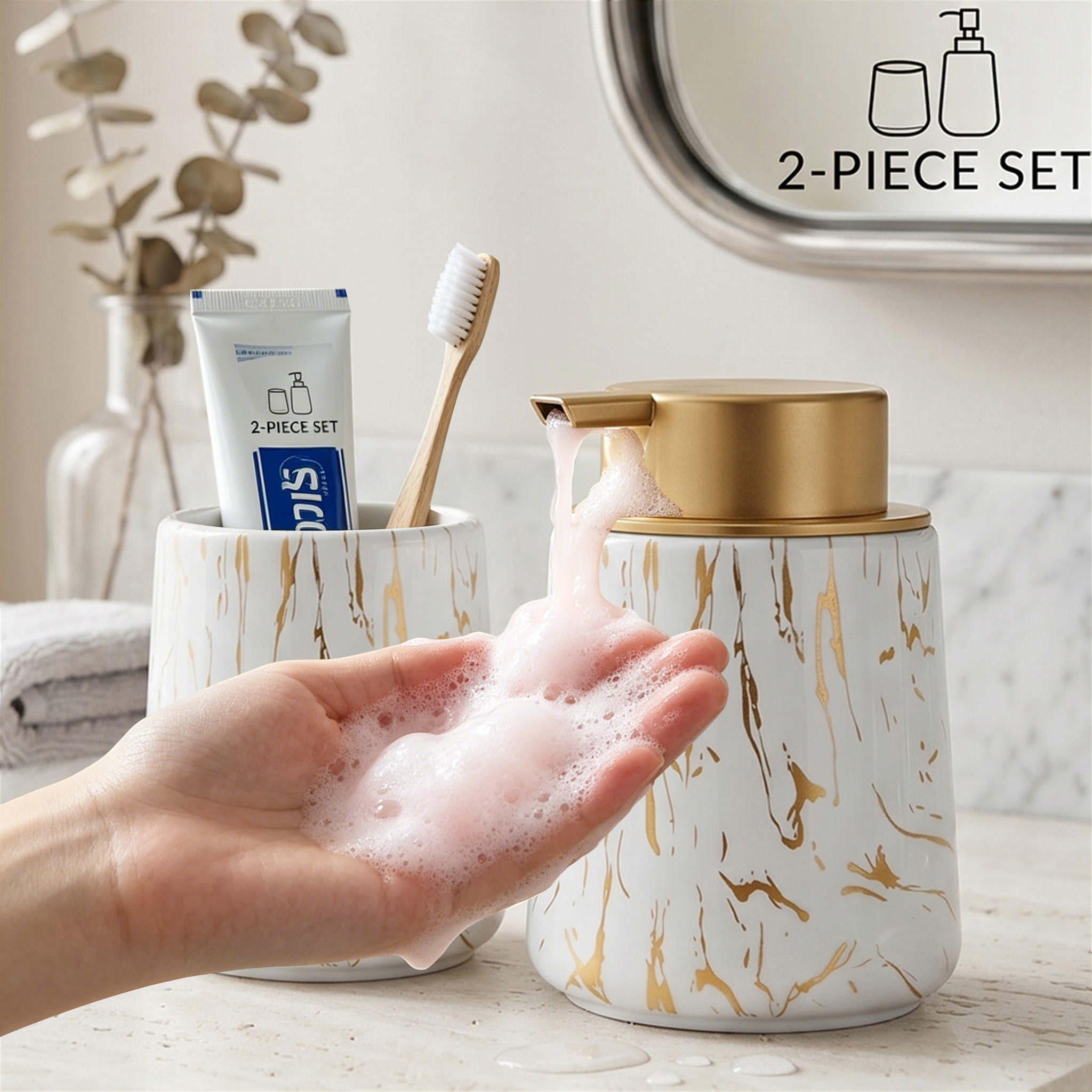 Kitchen Uncle - Bathroom Accessories Set - Foam Soap