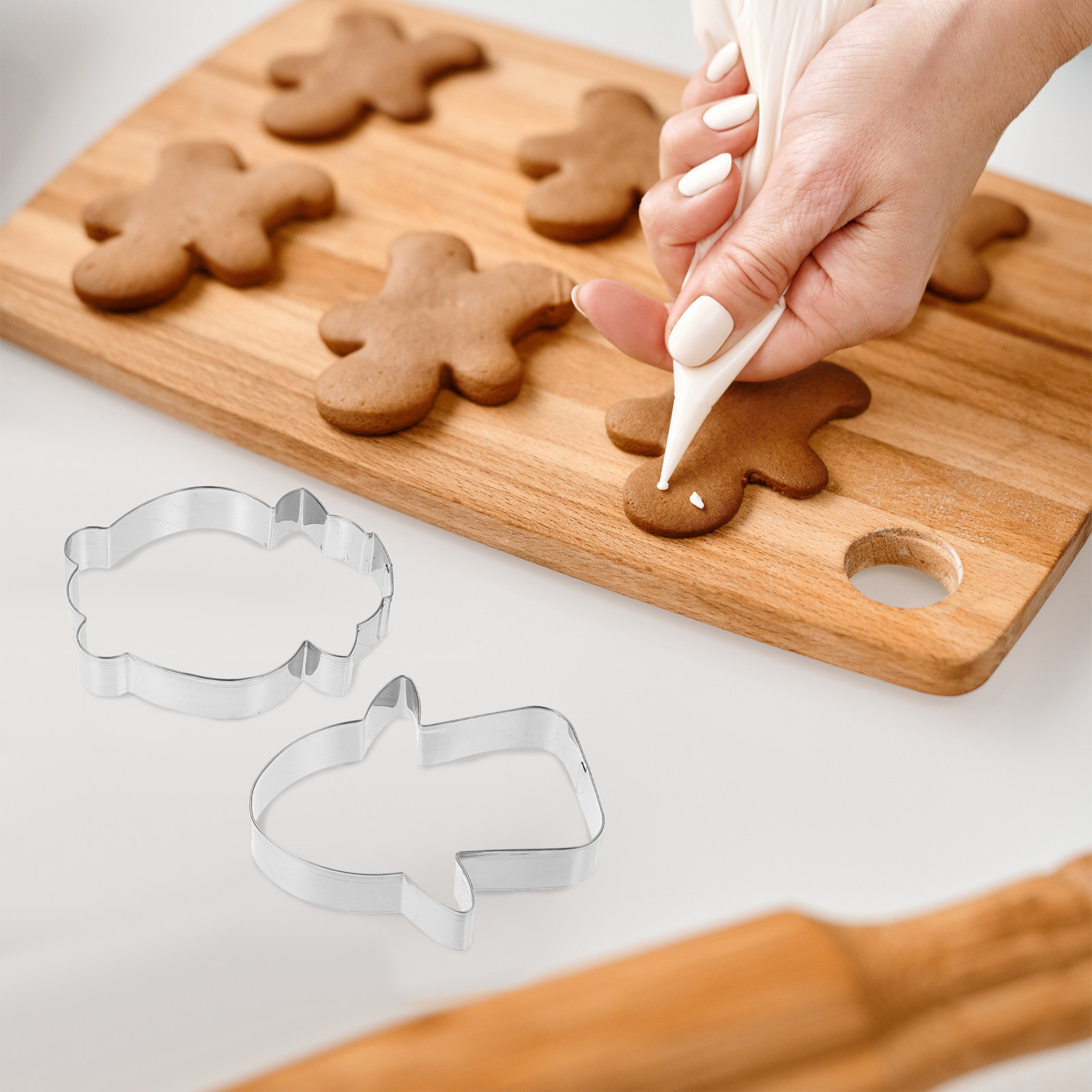 Kitchen Baking Cookies - 8Pcs Biscuit Cookie Molds Stainless Steel