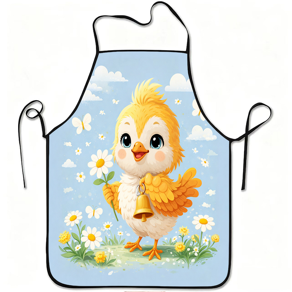 Baking Kitchen Kids - Cute Chick Holding Flower Apron Spring