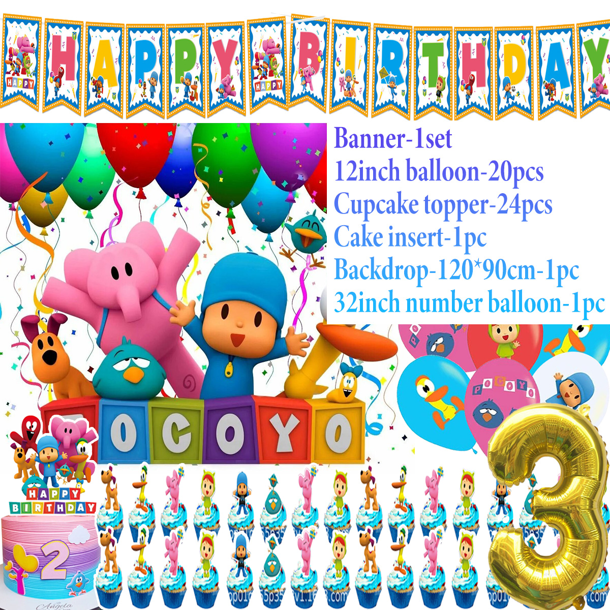 Blue&Pocoyoing Birthday Party  - Cake Board Round recension och pris