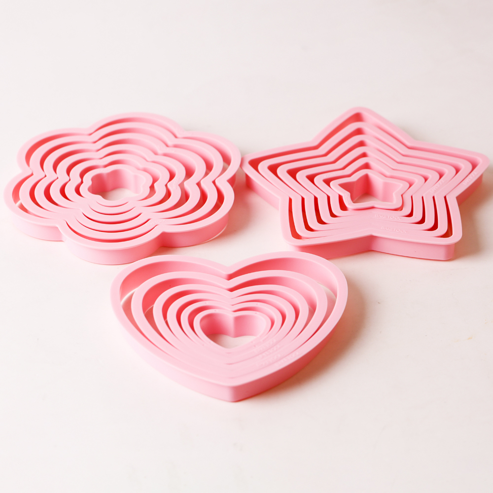 1set/3sets Pink Heart Star Flo - Kitchen Equipment For Baking recension och pris