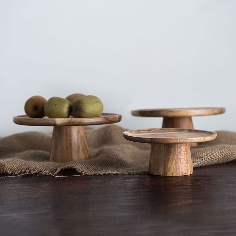 KEMORELA High Stand Wooden Cak - Cake Board Round recension och pris