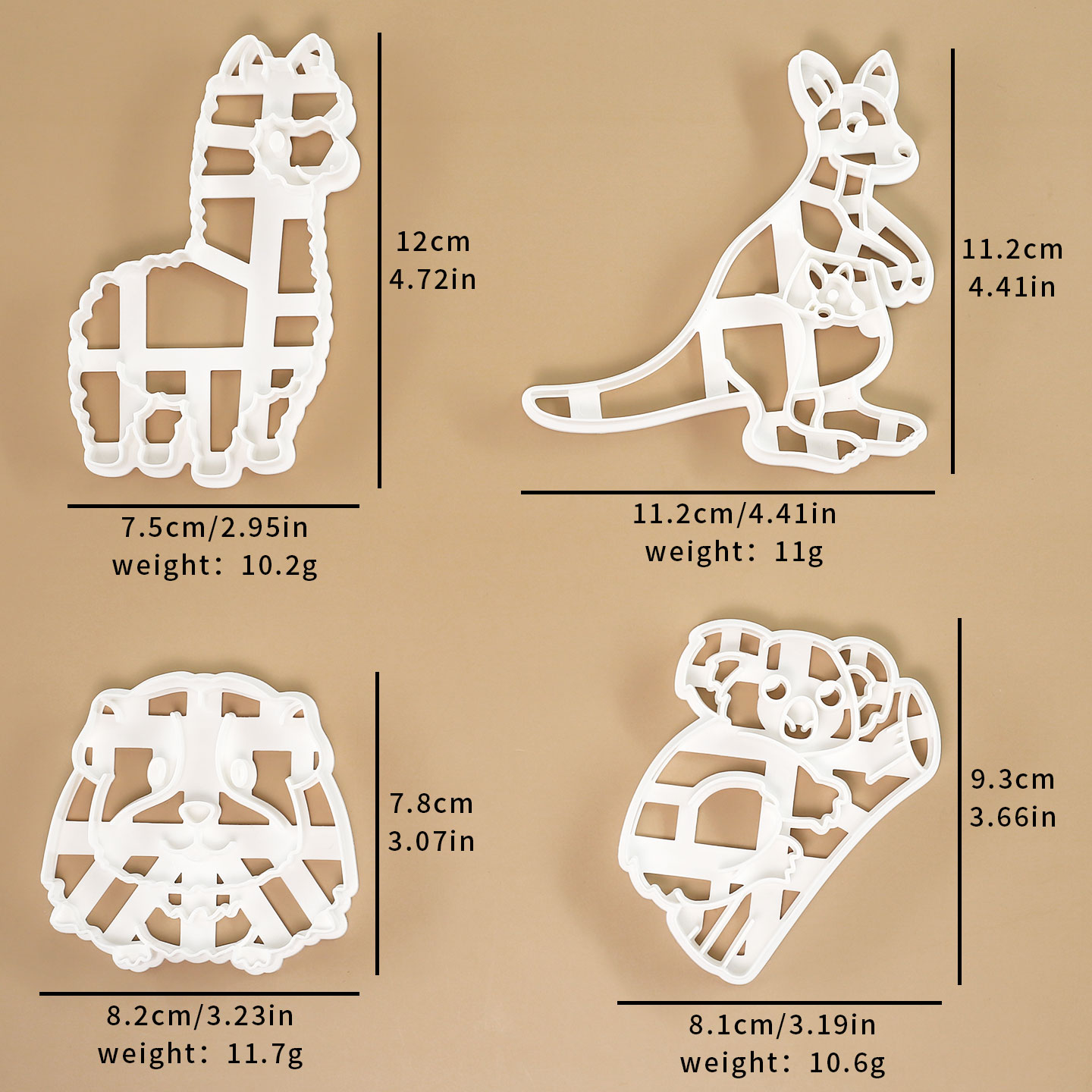 4 Pcs Forest Animals Alpaca Ka - Kitchen Baking Cookies recension och pris