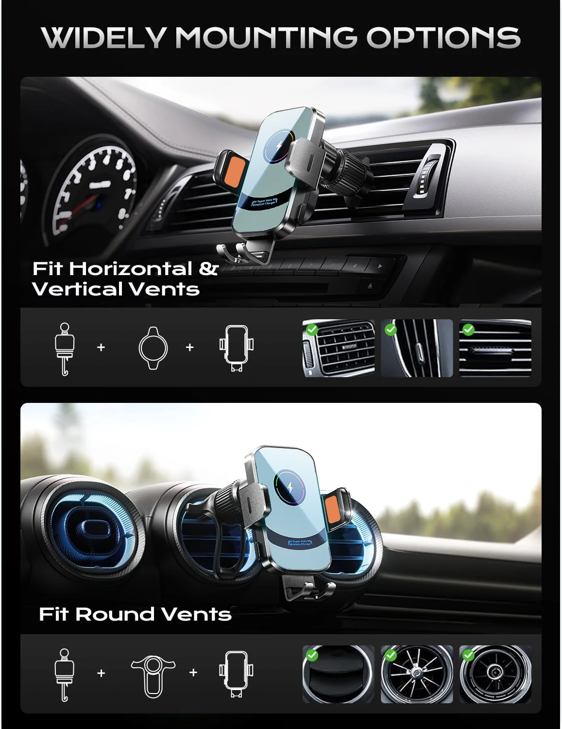 UYUXIO Wireless Car Charger Su - Cooling Rack Wire recension och pris