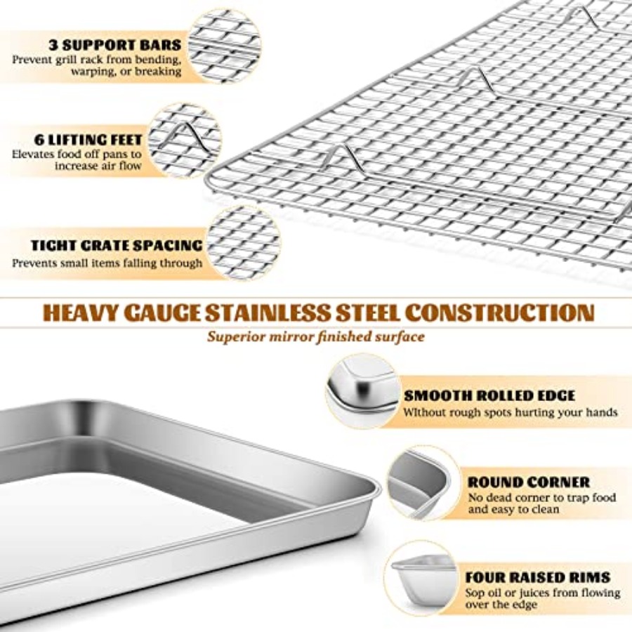Half Sheet Baking Pan with Rac - Cooling Rack Wire recension och pris