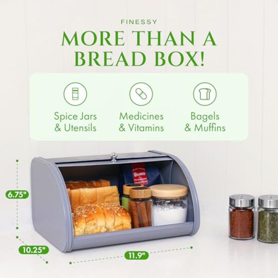 Modern Metal Bread Box for Kit - Kitchen Baking Mat recension och pris