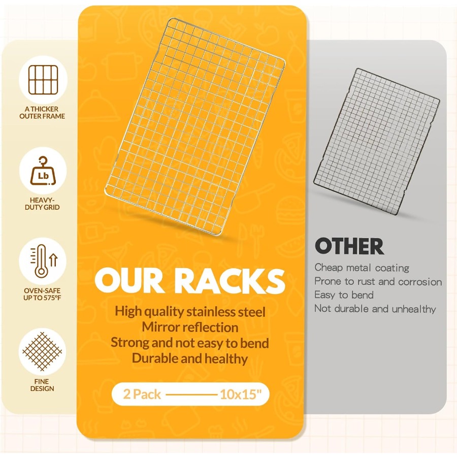 2 PCS Cooling Racks for Cookin - Cooling Rack Wire recension och pris