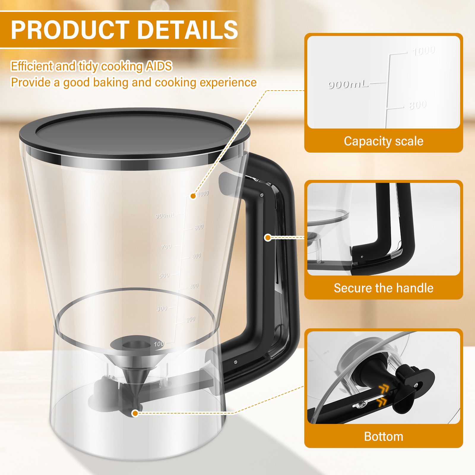 900/1000ml Pancake Batter Disp - Kitchen Baking Blender recension och pris