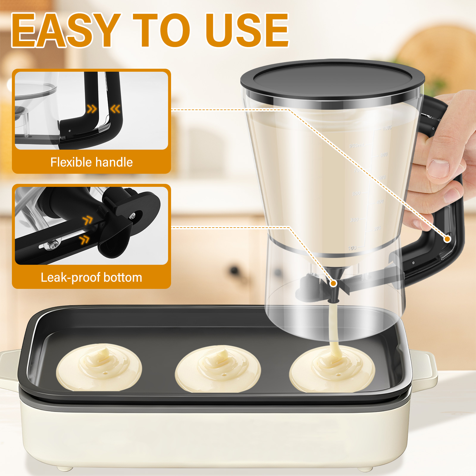 900/1000ml Pancake Batter Disp - Kitchen Baking Blender recension och pris