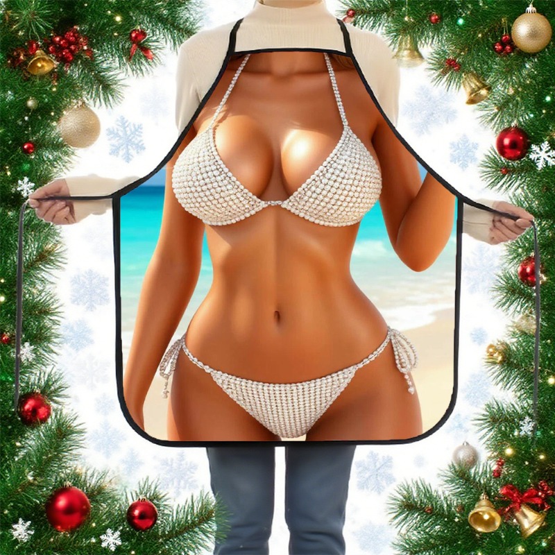 1pc Bikini Print Apron - Styli - Baking Kitchen At Home recension och pris