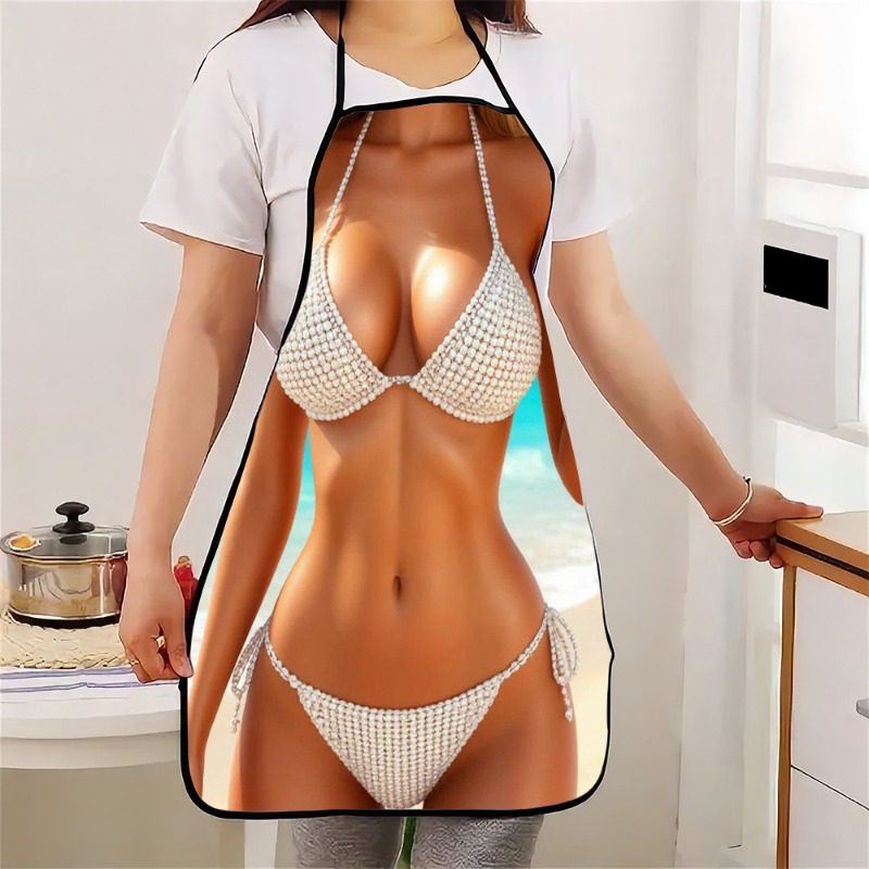 1pc Bikini Print Apron - Styli - Baking Kitchen At Home recension och pris