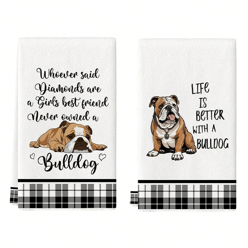 2Pcs, Bulldog Cute Quotes Kitc - Kitchen Baking Quotes recension och pris