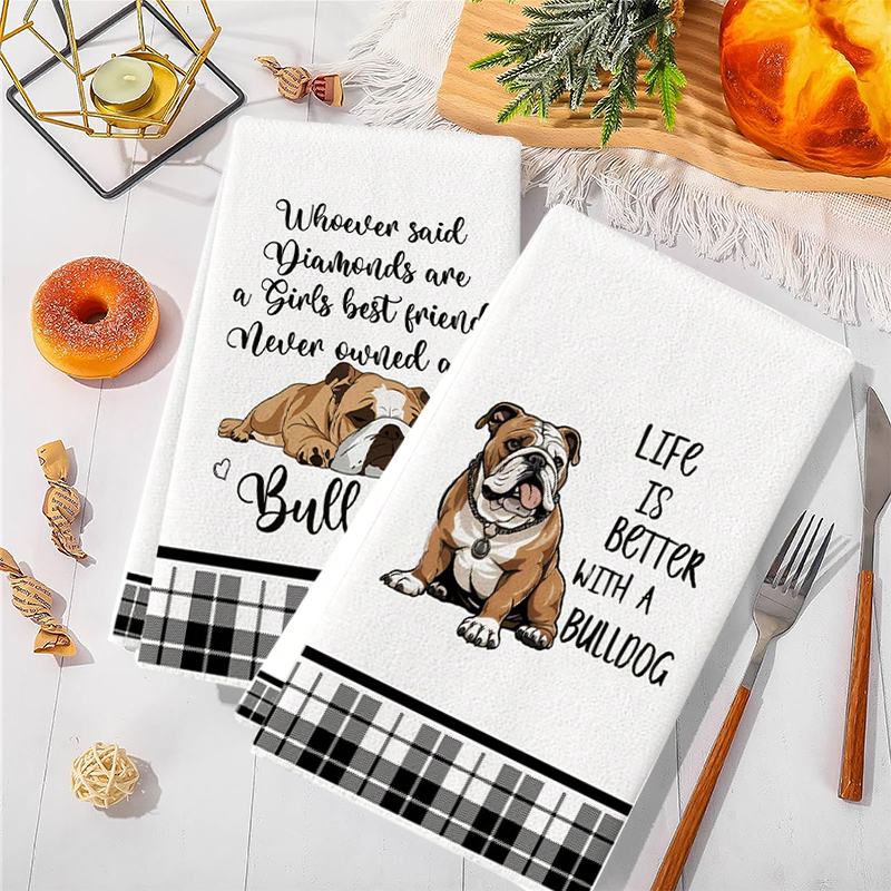 2Pcs, Bulldog Cute Quotes Kitc - Kitchen Baking Quotes recension och pris