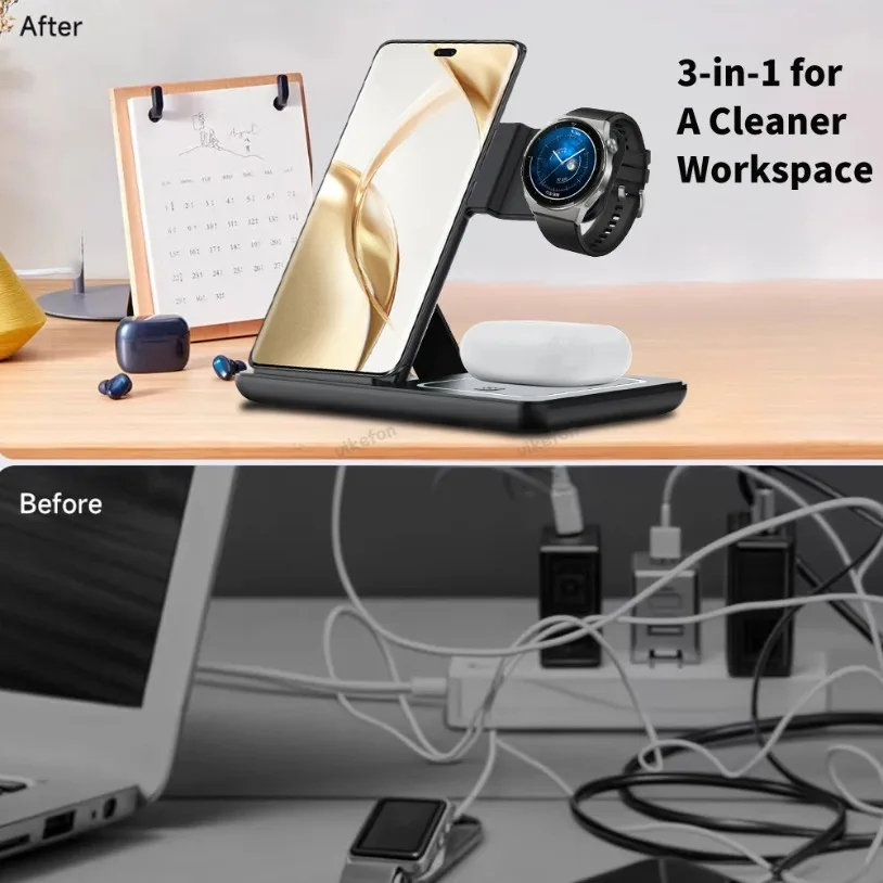 3 in 1 Foldable Wireless Charg - Cooling Rack Wire recension och pris