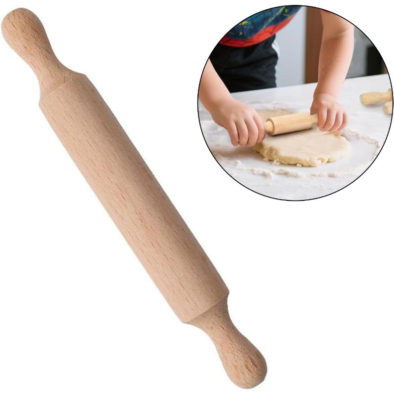 Wooden Mini Rolling Pin for Ki - Baking Kitchen Kids recension och pris