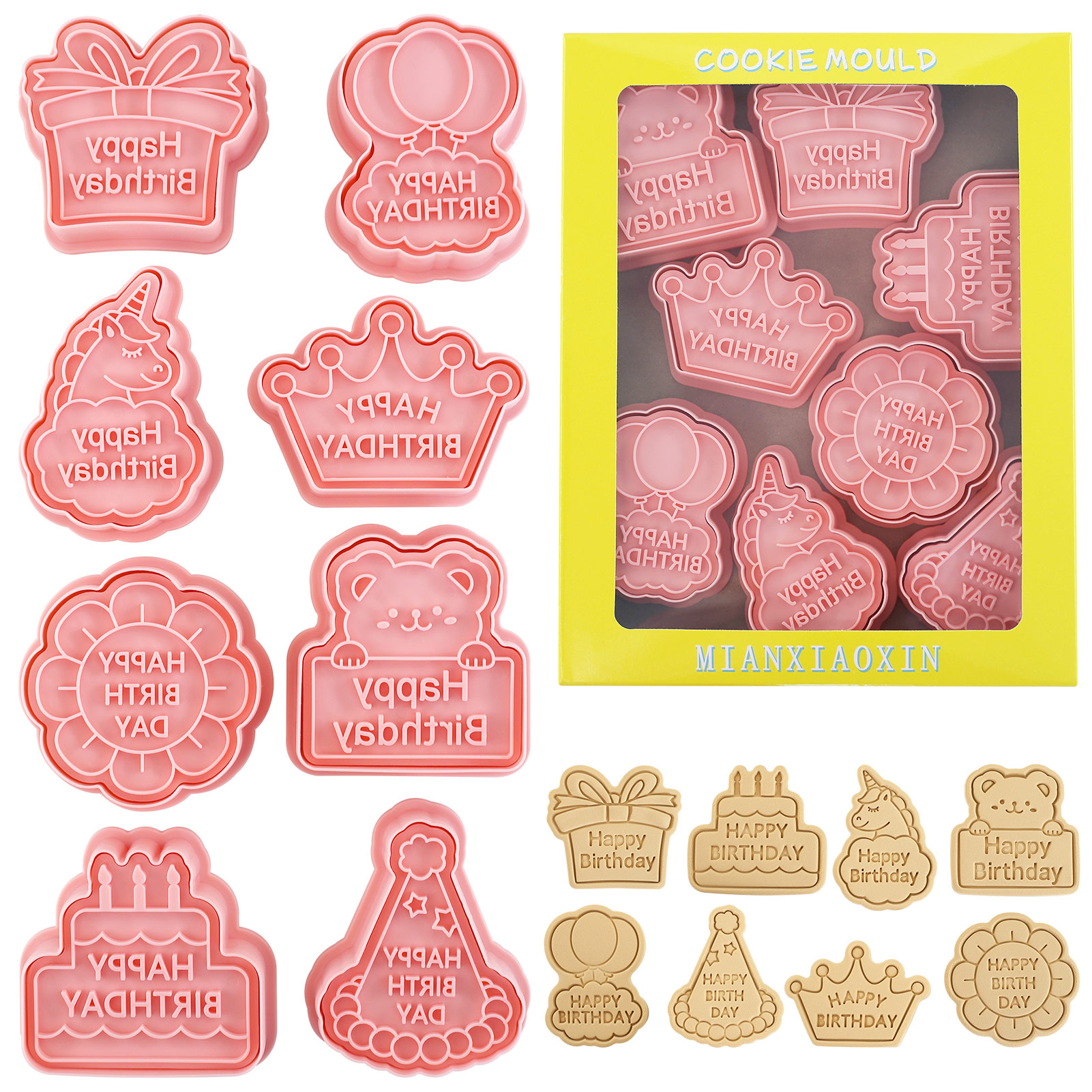 8pcs Happy Birthday Cookie Cut - Kitchen Baking Cookies recension och pris