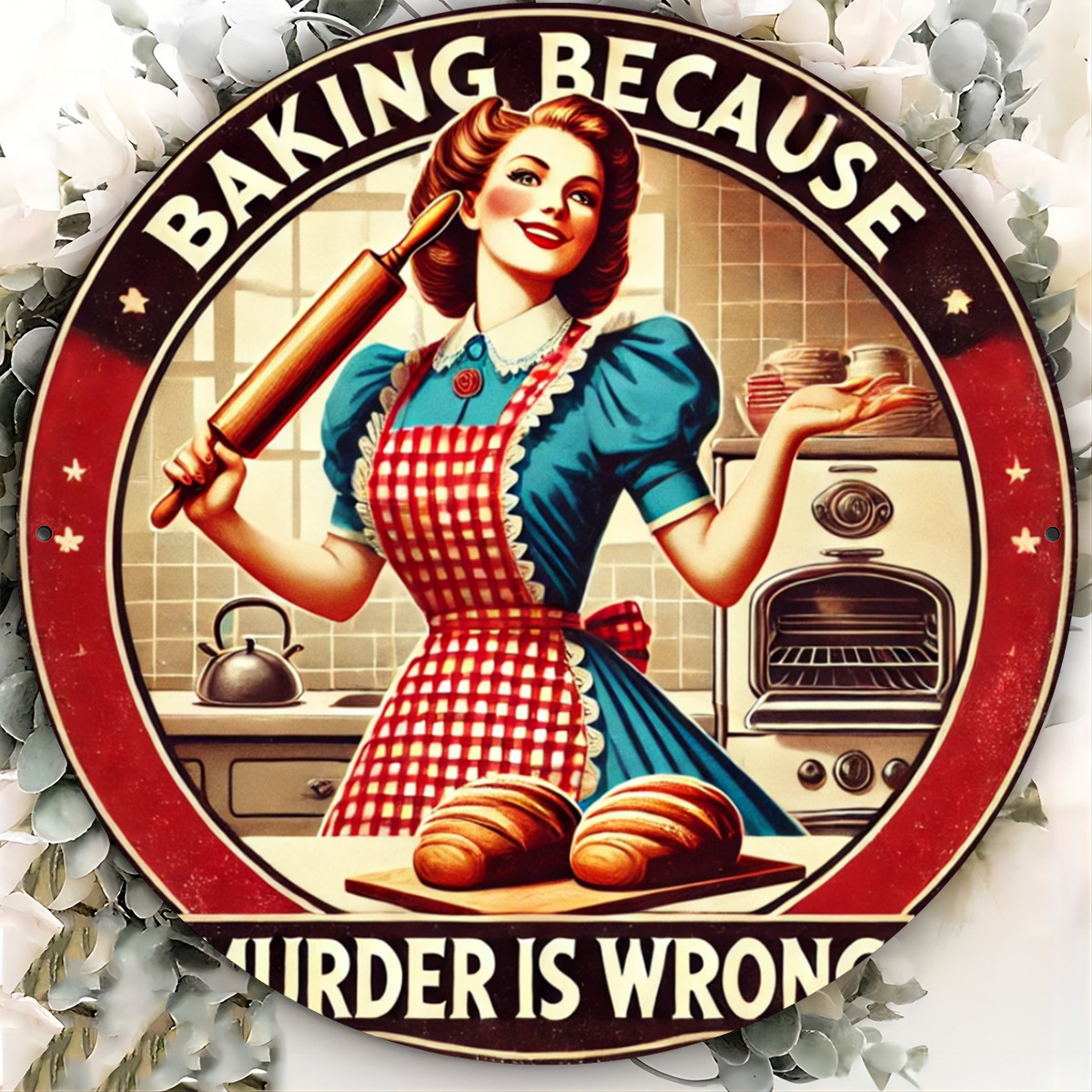 Vintage Lady Baking Aluminum S - Kitchen Baking Quotes recension och pris