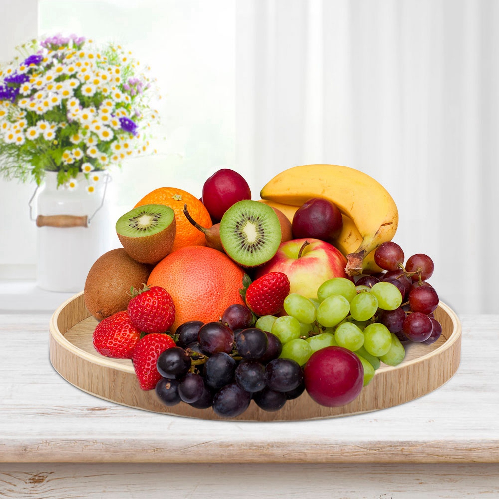 Wooden Serving Tray Tea Plate  - Cake Board Round recension och pris