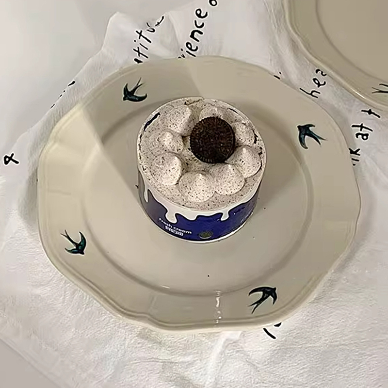 1Pc Yangu Ceramic Dinner Plate - Cake Board Round recension och pris
