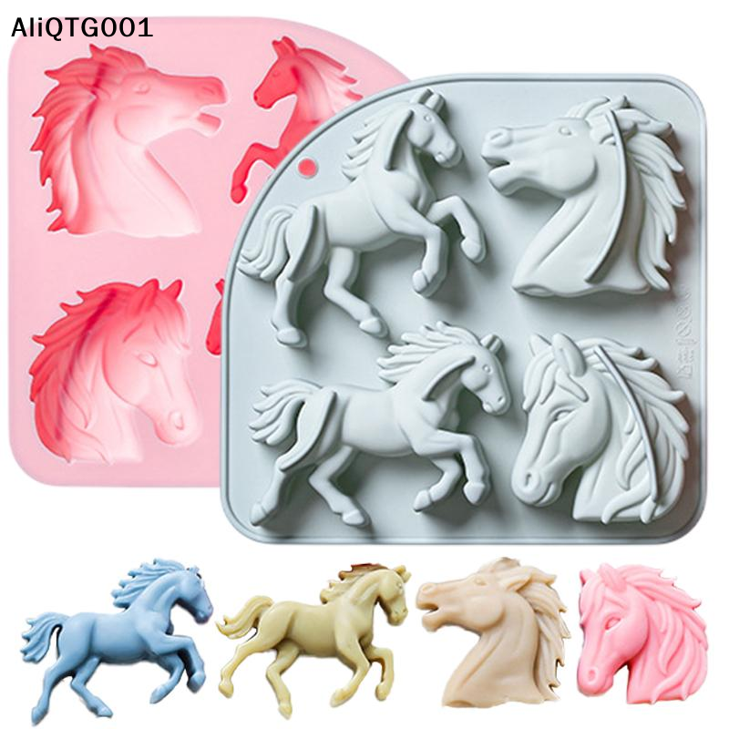 4-Cavity 3D Horse Silicone Mol - Kitchen Equipment For Baking recension och pris