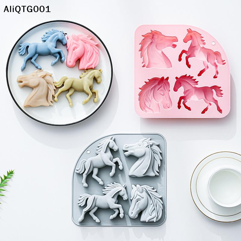 4-Cavity 3D Horse Silicone Mol - Kitchen Equipment For Baking recension och pris