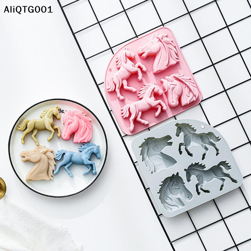 4-Cavity 3D Horse Silicone Mol - Kitchen Equipment For Baking recension och pris