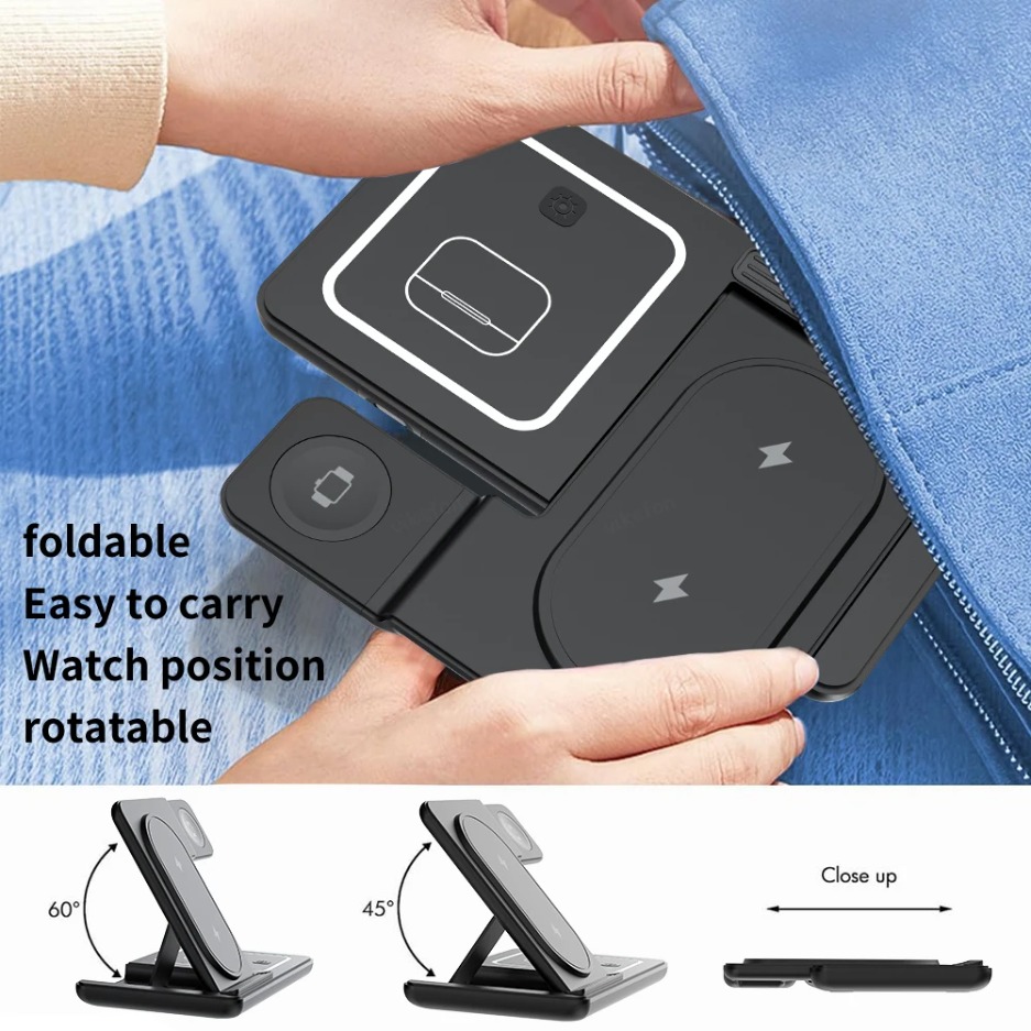 3 In 1 Foldable Wireless Charg - Cooling Rack Wire recension och pris